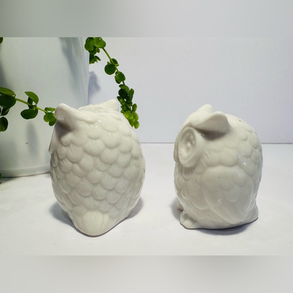 White Ceramic Owl Salt & Pepper Shakers - Picture 5 of 9